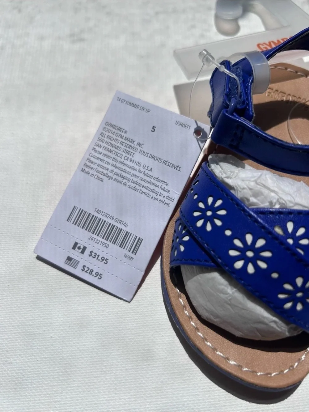 Gymboree Cobalt Blue Cut-Out Mosaic Flower Toddler Sandals Size 5
